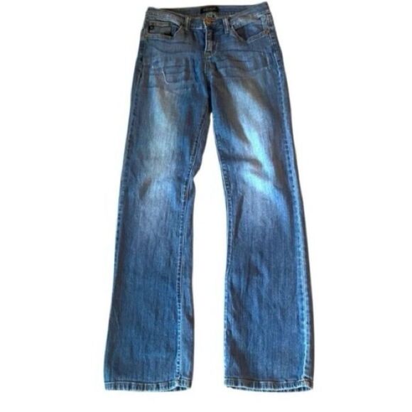 Judy Blue Womens Straight Leg Jeans Size 9/29 Medium Wash Distressed Stretch Den - Picture 1 of 4